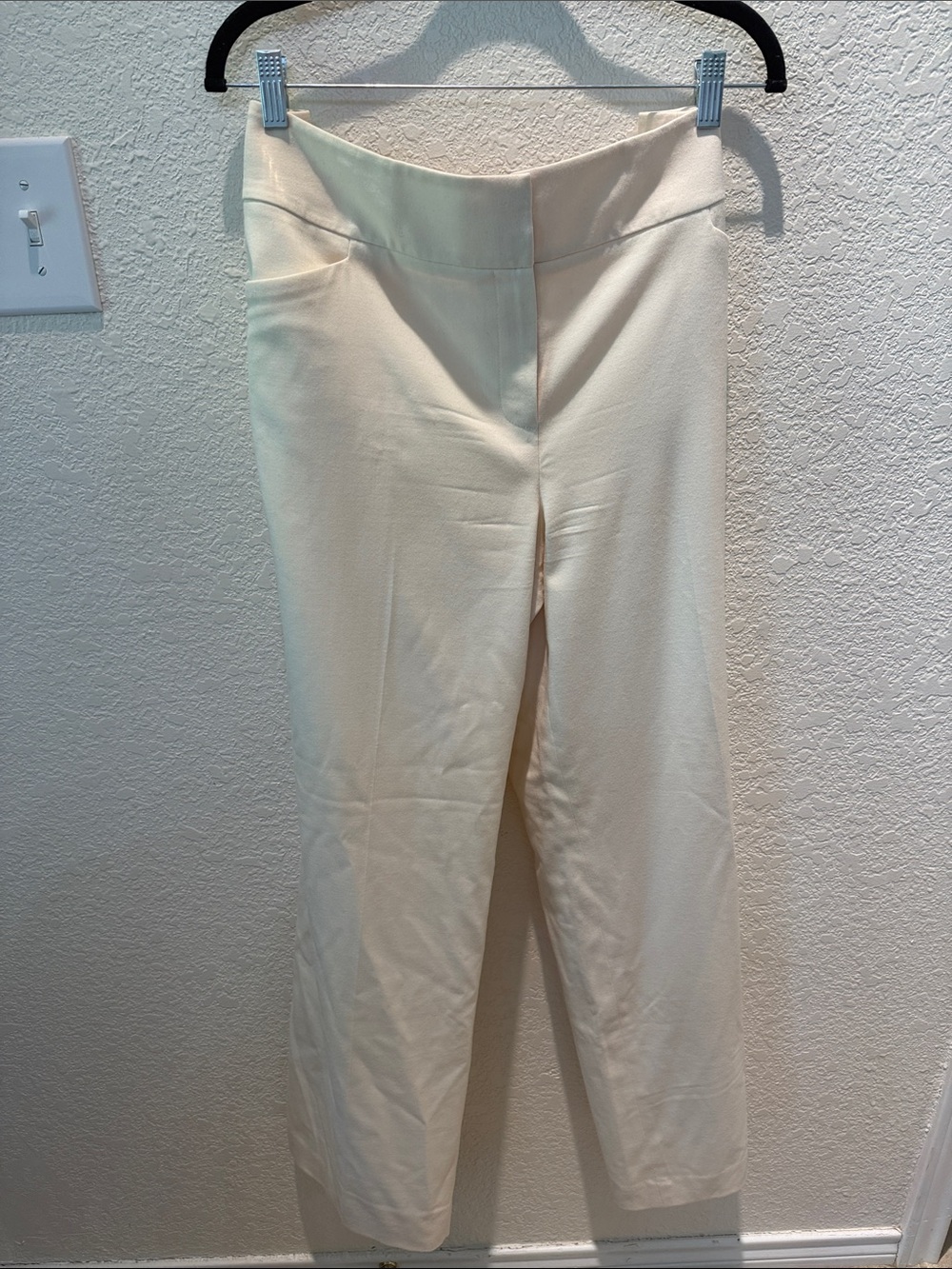 Talbots Cream Wide-Leg wool Dress Pants